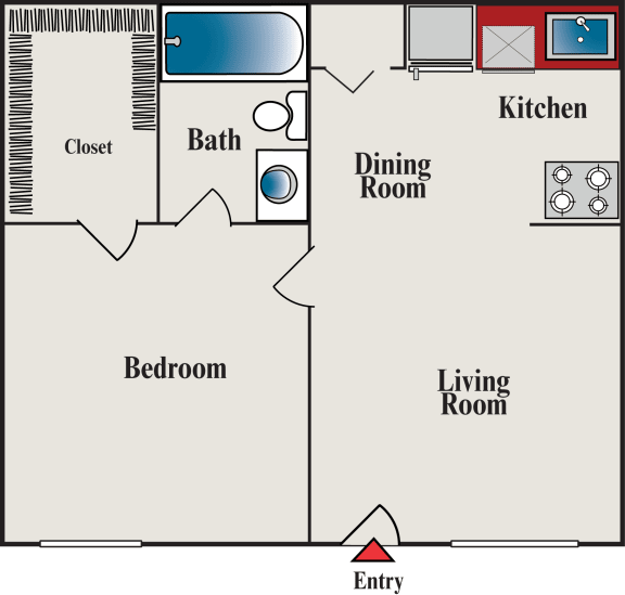 Floor Plan  1A | One Bedroom