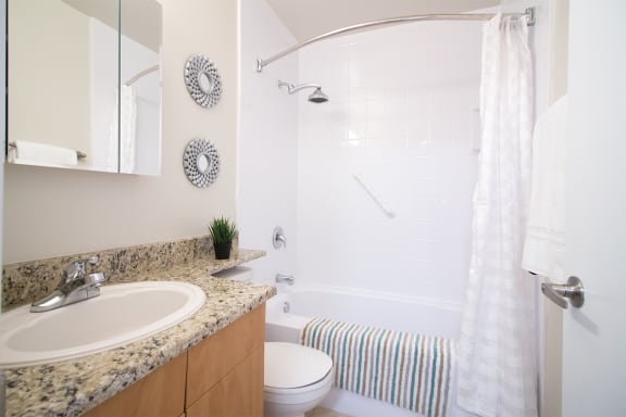 bright bathrooms at 1310 archibald apartments , Winnipeg Manitoba