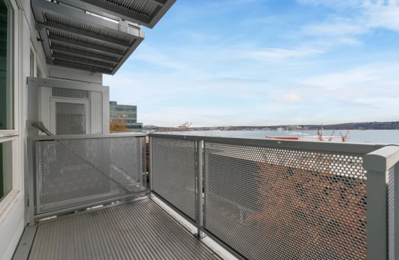 Balcony view of Puget Sound at ArtHouse Apartments in Washington 98121