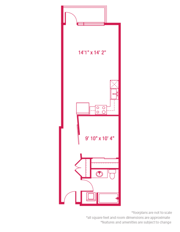 Floor Plan  1 bedroom 1 bathroom Floor plan A at ArtHouse, Seattle, 98121