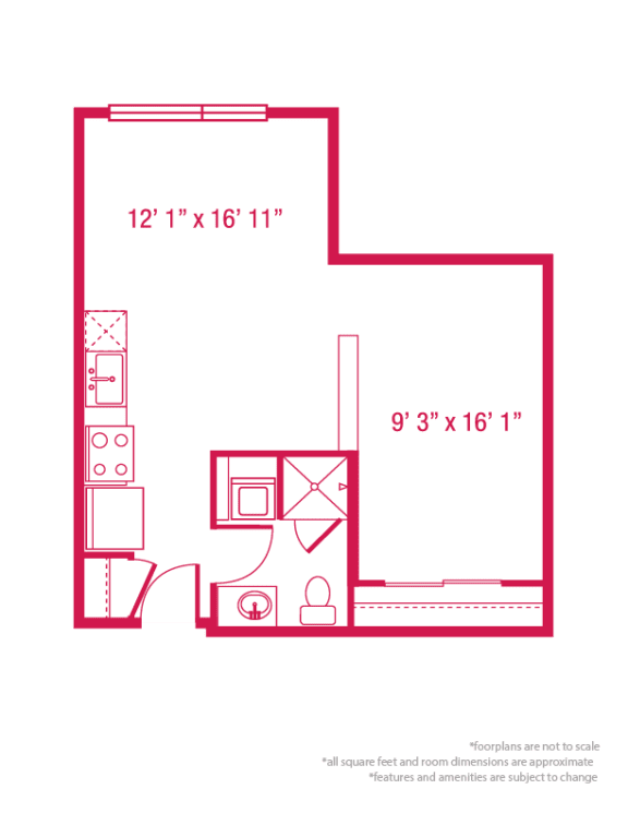 Floor Plan  1 bedroom 1 bath Floor plan  at ArtHouse, Seattle, WA, 98121