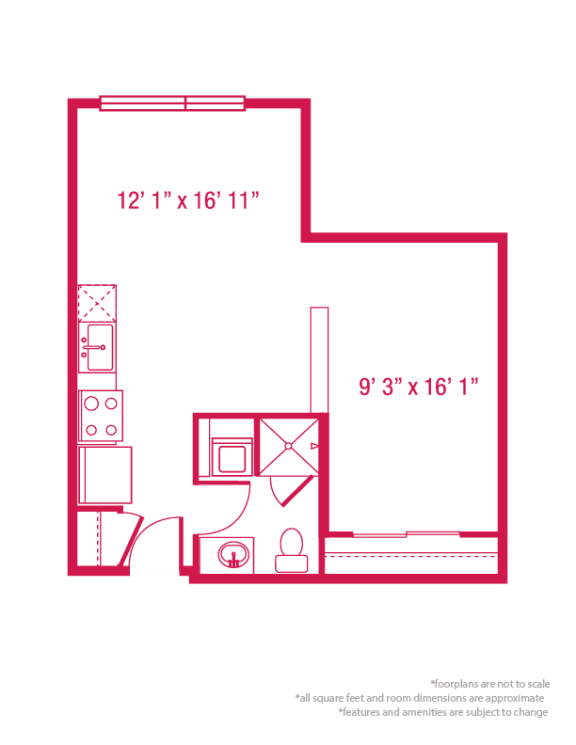 Floor Plan  1 bedroom 1 bathroom Floor plan I at ArtHouse, Seattle, Washington