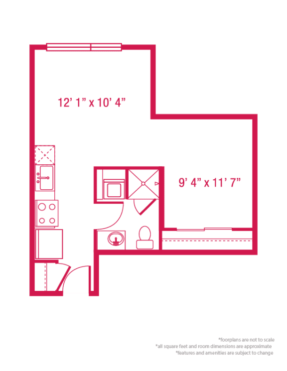 Floor Plan  1 bedroom 1 bathroom Floor plan D at ArtHouse, Washington