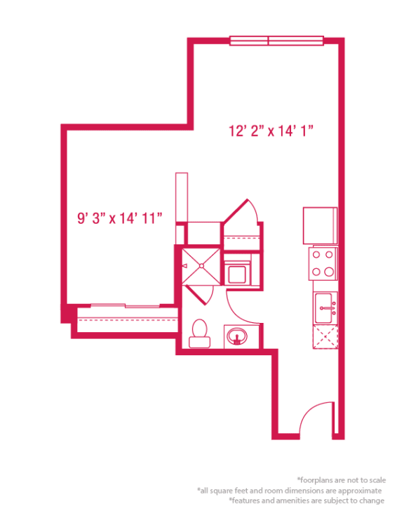 1 bedroom 1 bathroom Floor plan Z at ArtHouse, Washington, 98121
