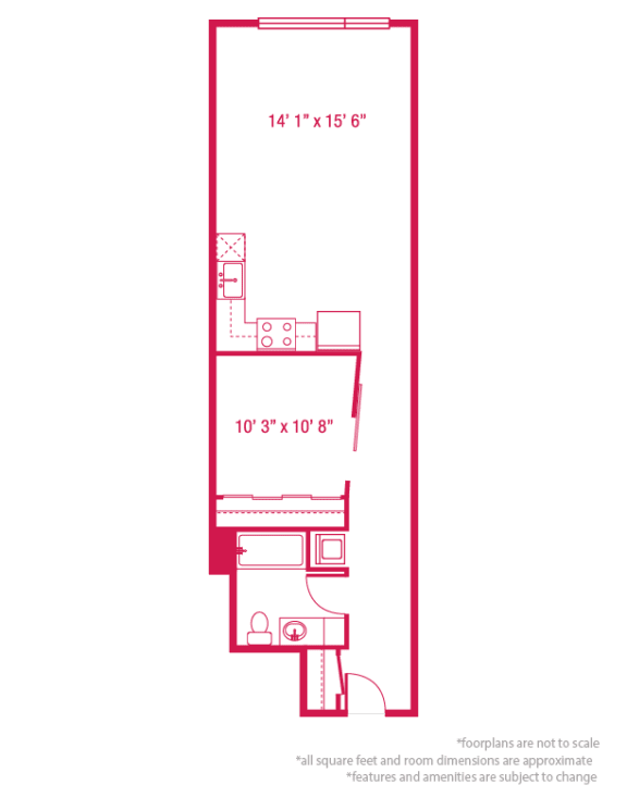 Floor Plan  1 bedroom 1 bathroom Floor plan R at ArtHouse, Washington