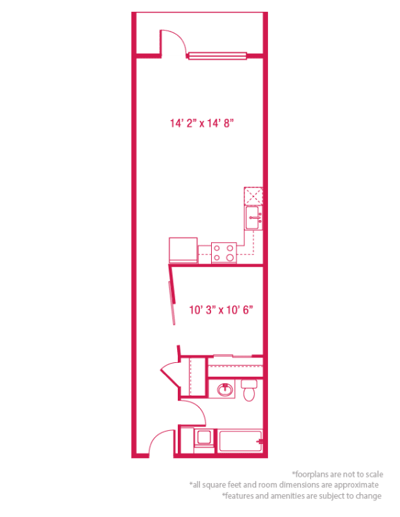 Floor Plan  1 bedroom 1 bathroom Floor plan E at ArtHouse, Washington, 98121
