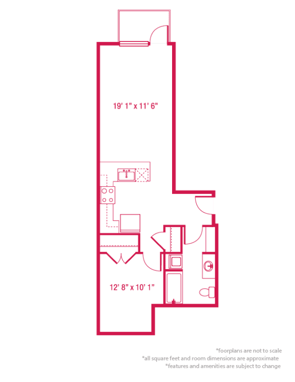 Floor Plan  1 bedroom 1 bathroom Floor plan K at ArtHouse, Washington