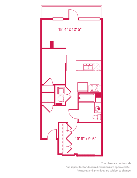 1 bedroom 1 bath Floor plan C at ArtHouse, Seattle
