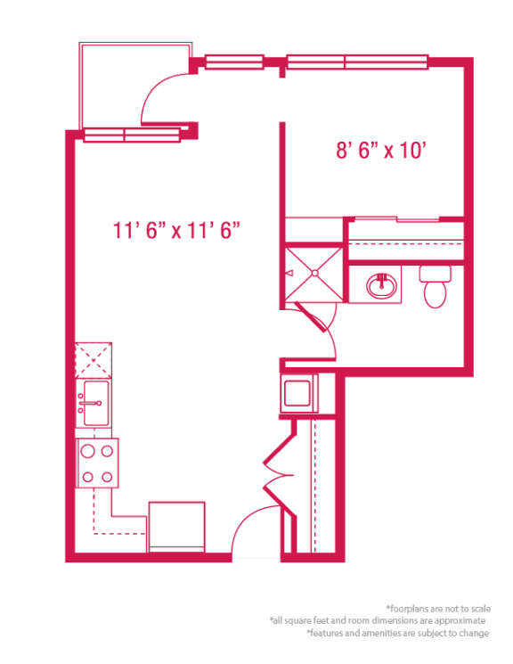 Floor Plan  1 bedroom 1 bathroom Floor plan J at ArtHouse, Seattle