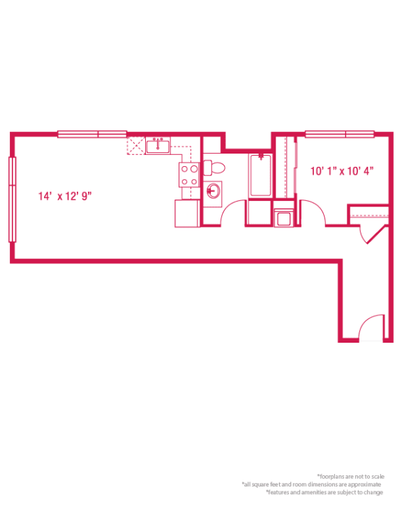 Floor Plan  1 bedroom 1 bath Floor plan A at ArtHouse, Seattle, WA