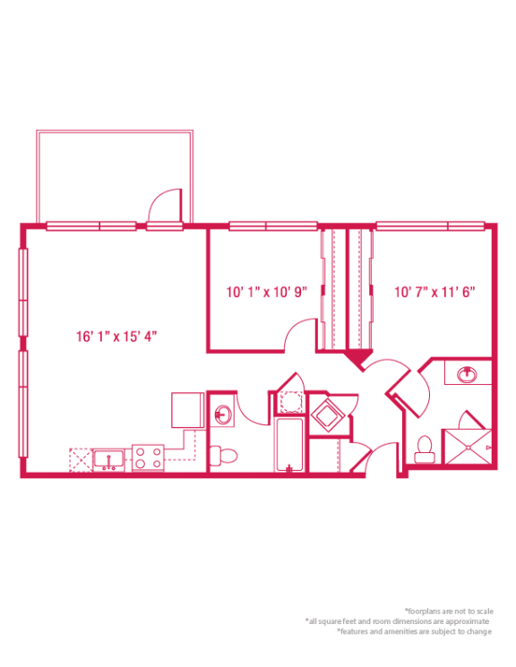 Floor Plan  2 bedroom 2 bathroom Floor plan E at ArtHouse, Seattle, 98121