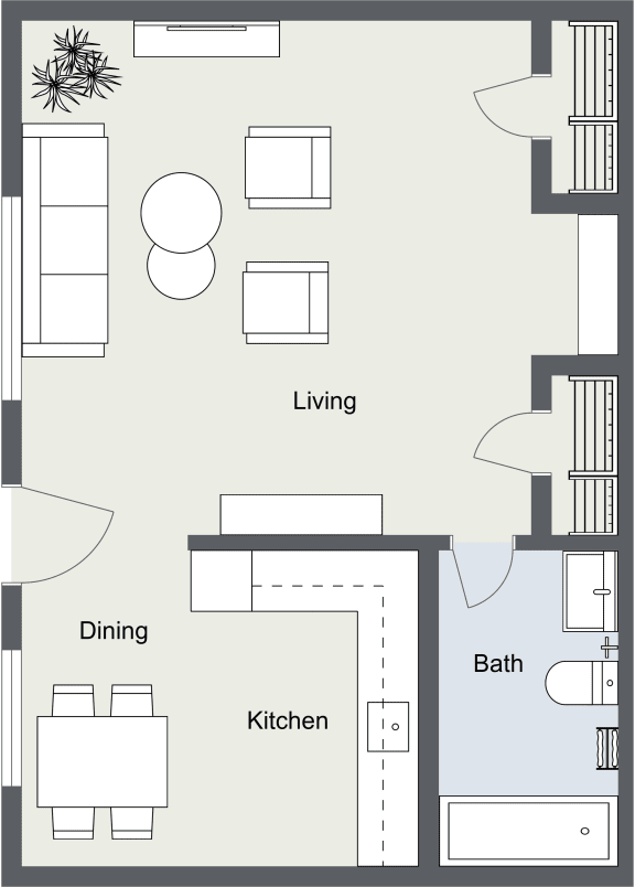 2D Lake Studio Model Floor plan - GSJ