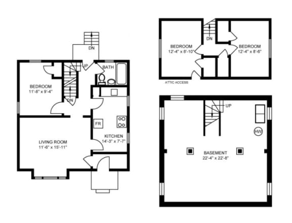 Floor Plan  3 bedroom house