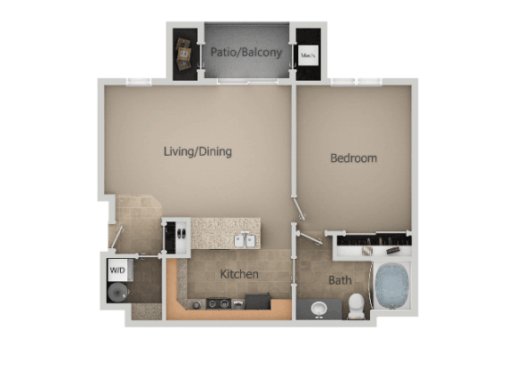 1 Bed 1 Bath Floor Plan at San Moritz&#xA0;Apartments, Utah, 84047