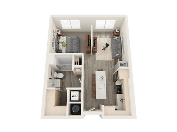 Studio Floor Plan at Soleil Lofts&#xA0;Apartments, Utah, 84096
