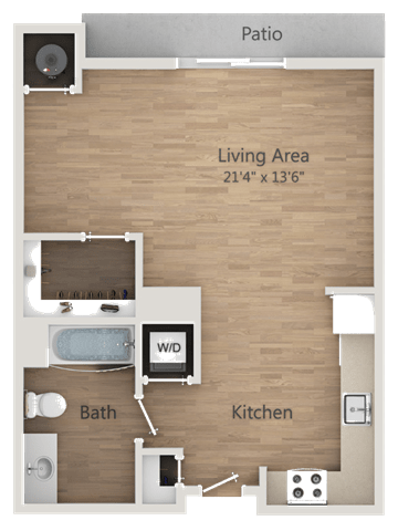 Studio Floor Plan at Kimpton Square Senior Apartments, Midvale, UT