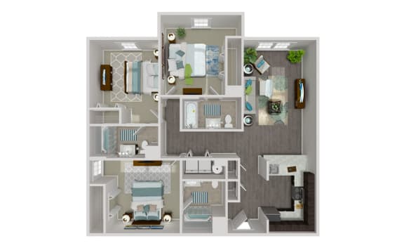 Floor Plan  Hawk1x1C - Co-living / Pricing by the bed