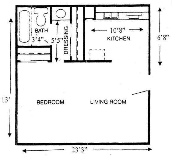 Floor Plan  Studio Floorplan 528sft