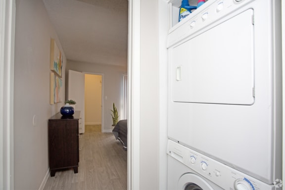 Stackable full size washer and dryer in home