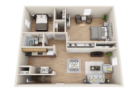 Upgraded 2 Bedroom Apartment Floor Plan