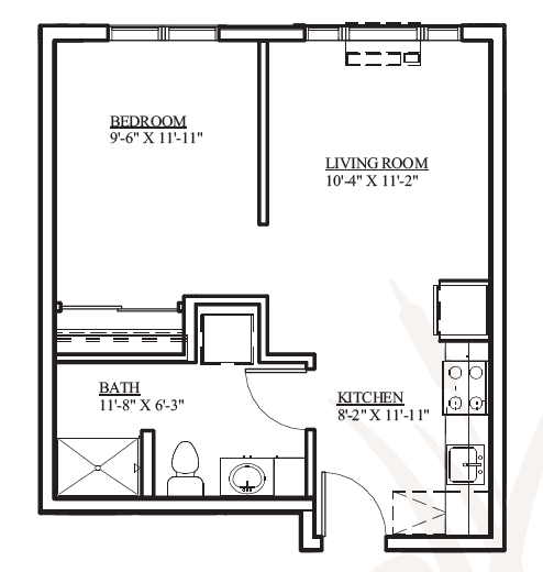 Floor Plan  1 Bedroom  1 bathroom Floor Plan at The Lofts by Cogir Senior Living, Vancouver