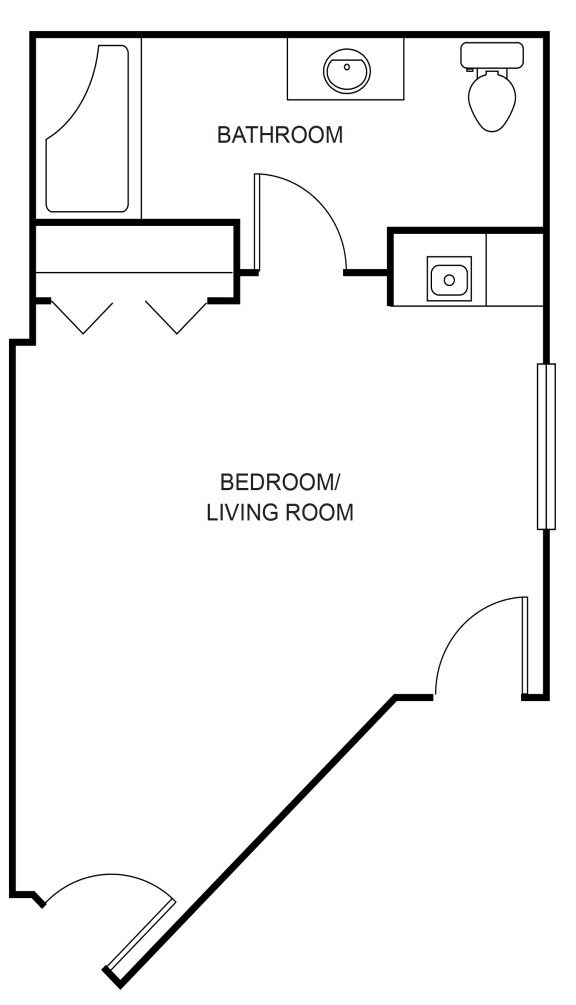 Floor Plan  Studio 1 bath floor plan at Cogir of Turlock, Turlock, 95382