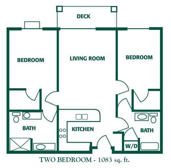 Floor Plan  Independent Living at the Plaza 2 Bedroom  2 bathroom at Cogir of Glenwood Place, Vancouver, WA, 98662