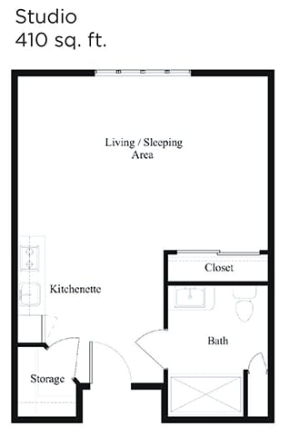 Floor Plan  Studio Floor Plan at Cogir of Vancouver, Washington, 98682