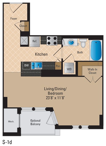 Floor Plan  Renovated Apartments for Rent in Pentagon City Arlington VA
