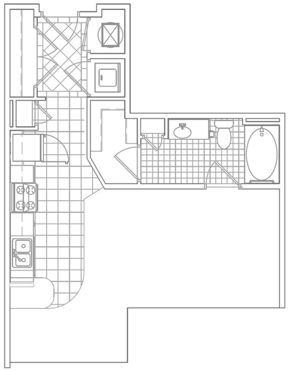 Floor Plan  Studio Apartments for Rent in Crystal City Arlington VA