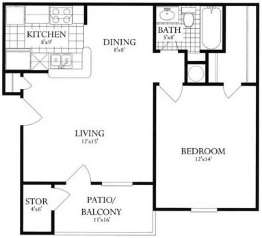 Floor Plan  Modern 1 Bedroom Woodbridge VA Apartment Rentals