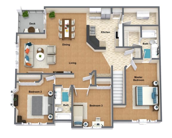 Andalusian Floor Plan 1,579 Sq.Ft. at The Lusitano Apartments, Washington