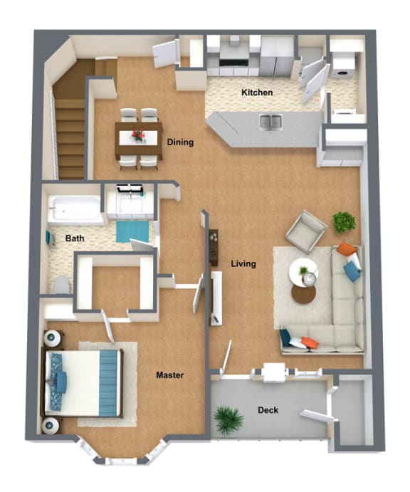 Morgado Alt Floor Plan 935 Sq.Ft. at The Lusitano Apartments, Washington, 99208