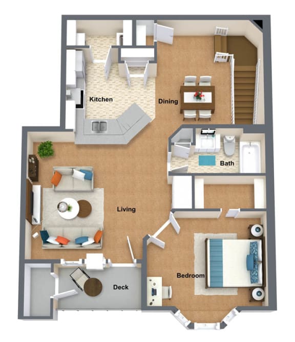 Morgado Floor Plan 935 Sq.Ft. at The Lusitano Apartments, Spokane, 99208