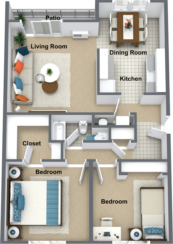 1 and 2 Bedroom Apartments in Spokane Lyons Court Apartments Floor Plans