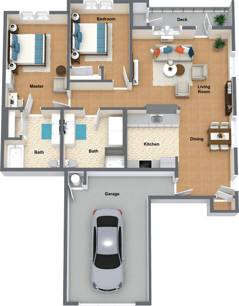 Chablis Floor Plan 1,276 Sq.Ft. at The Reserve At Shelley Lake Apartments, Spokane Valley, Washington