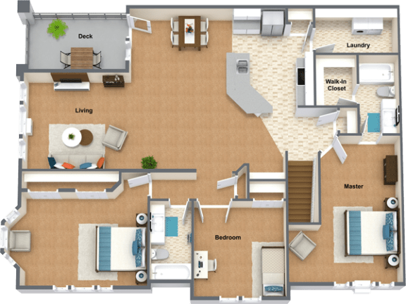 Floor Plan  Dolcetto Floor Plan 1,642 Sq.Ft. at The Reserve At Shelley Lake Apartments, Spokane Valley