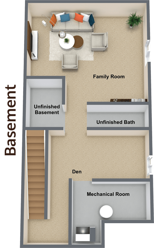 3 bedroom 2.5 bath Floor Plan at StoneHorse at Wandermere, Spokane, WA