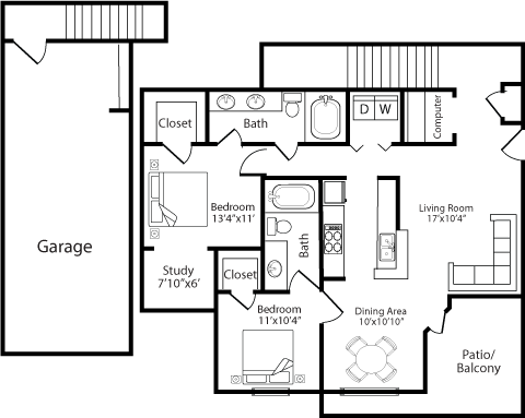 Cypress Deluxe 2 Floor Plan | Lodge at Lakeline Village