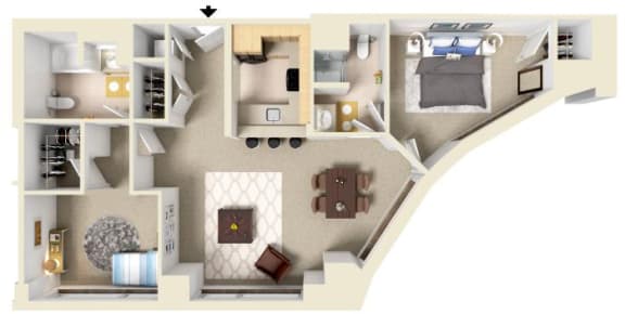 The Elliot Floor Plan | Residences at Manchester Place