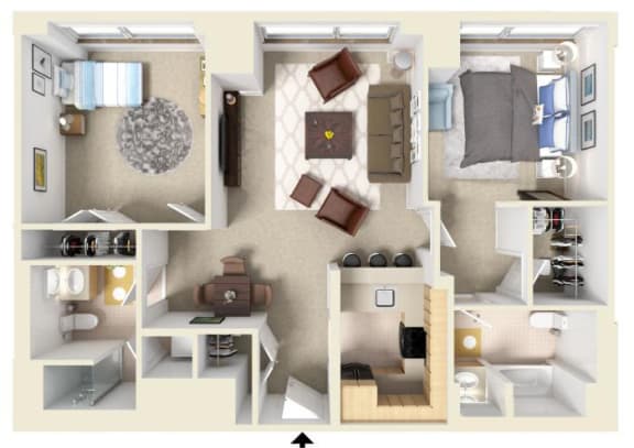 Floor Plan  The Merrimac Floor Plan | Residences at Manchester Place