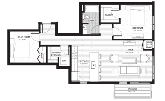 Floor Plan  Two Bedroom &amp; Two Bathroom Floor Plan At Boutique 28 Apartments In Minneapolis, MN