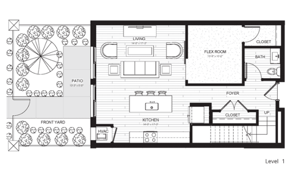 C3  - Two Bedroom &amp; Two And A Half Bathroom Floor Plan At Boutique 28 Apartments In Minneapolis, MN