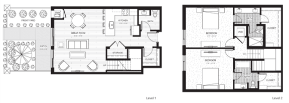 Floor Plan  C3 - Two Bedroom &amp; Two And A Half Bathroom Floor Plan At Boutique 28 Apartments In Minneapolis, MN