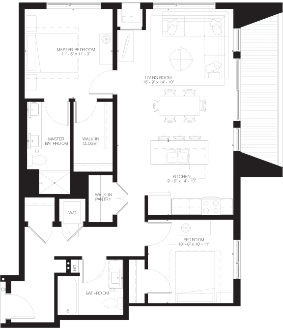 Stewart - 2 Bedroom & 2 Bathroom Floor Plan At Revel Apartments