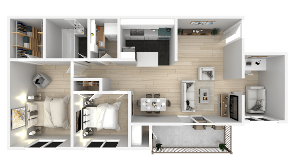2 Bed 1 Bath Den Floor Plan 2 Bed 1 Bath Den Floor Plan at Admiral Place, Suitland-Silver Hill, MD