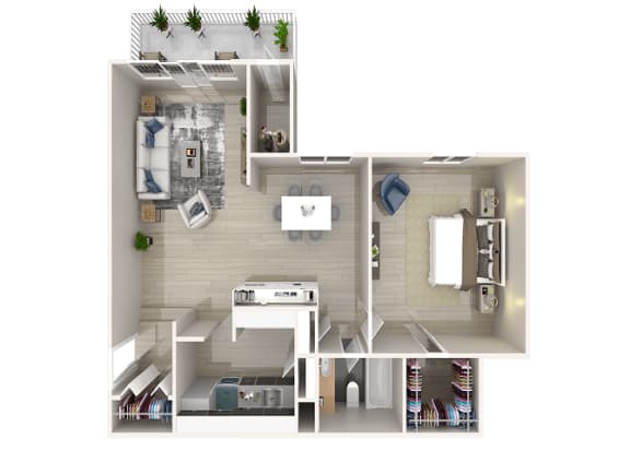 a floor plan of a two bedroom apartment with a kitchen and living room