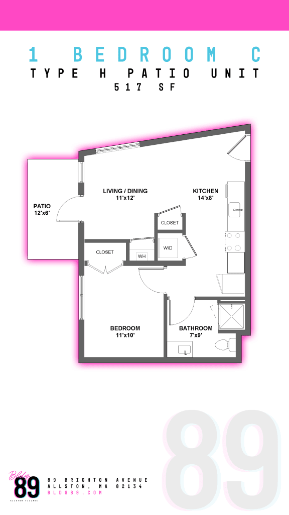 Floor Plan  One Bedroom - C