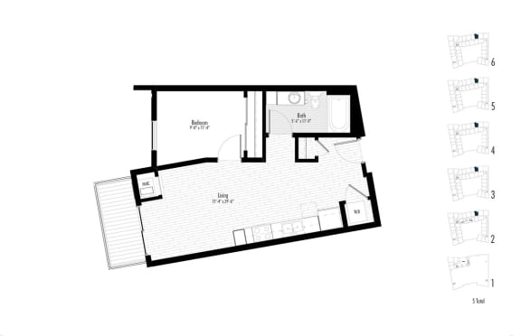 Floor Plan  Golden Valley MN 1 Bedroom 1 Bath Apartment