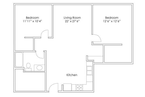Floor Plan  Grand Forks ND Two Bedroom Apartment